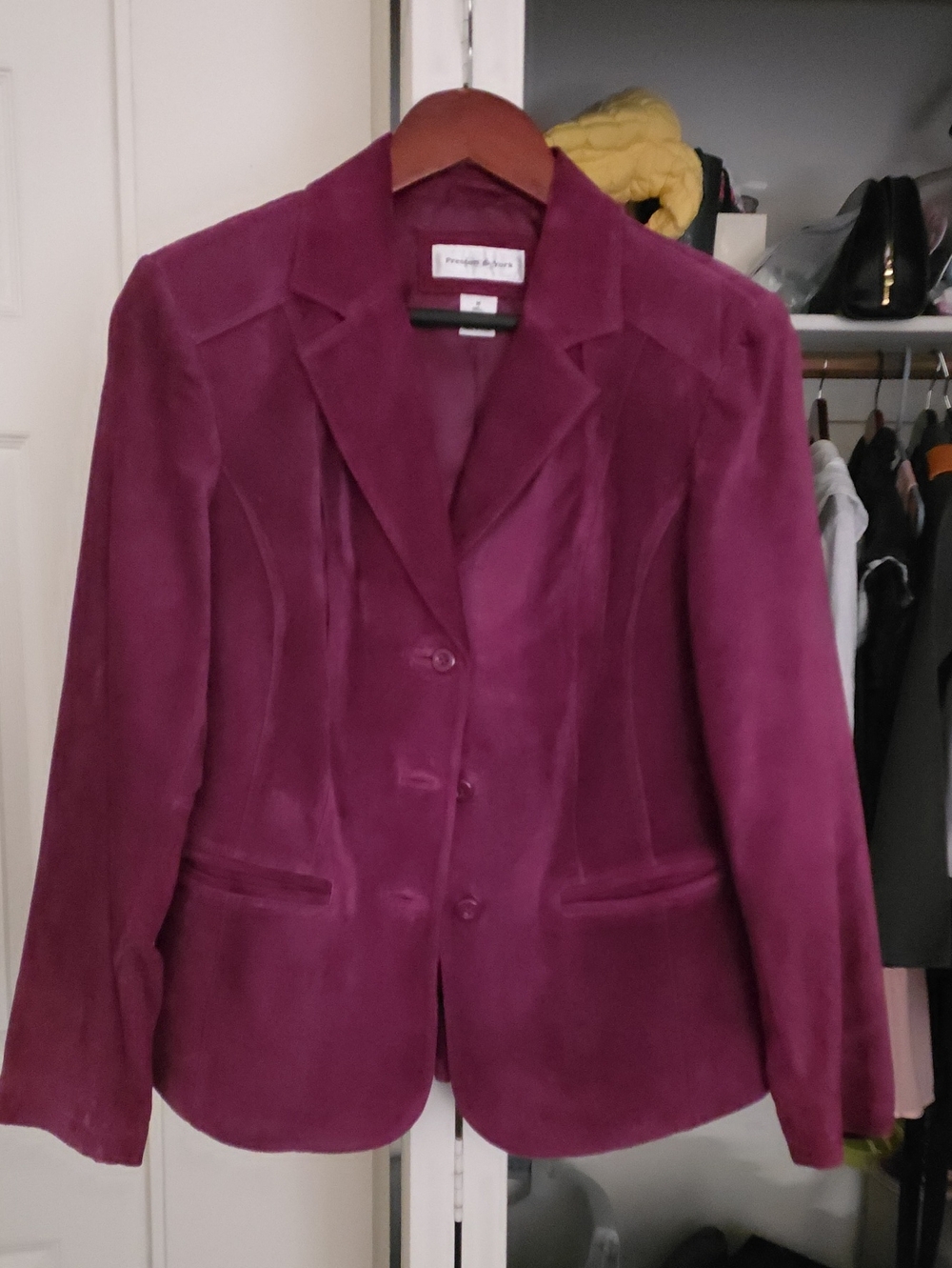 Preston & York Plum Velvet Blazer Sz M .VINTAGE